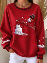 Casual Plaid Crew Neck Long Sleeve Sweatshirt