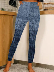 Gradient Geometric Pattern Micro-Elasticity Daily Leggings