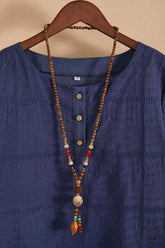 Bohemian Vintage Handmade Wooden Beaded Pendant Necklace