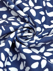 Floral V Neck Three Quarter Sleeve Blouse