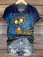 Casual Vintage Inspired Crew Neck Short Sleeve Everyday T?Shirt