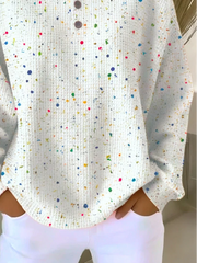 Casual Abstract Crew Neck Long Sleeve Sweatshirt