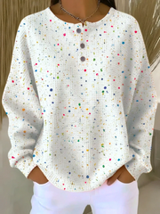 Casual Abstract Crew Neck Long Sleeve Sweatshirt