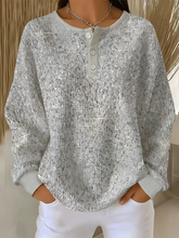 Casual Abstract Simple Crew Neck Long Sleeve Sweatshirt
