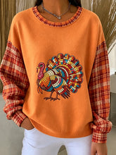 Casual Plaid Crew Neck Long Sleeve Sweatshirt