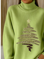 Women Christmas Long Sleeve Comfy Vintage Sweater