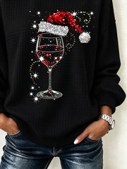 Casual Christmas Crew Neck Long Sleeve Sweatshirt