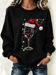 Casual Christmas Crew Neck Long Sleeve Sweatshirt