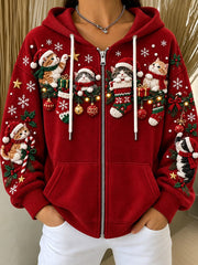 Women Spring/Fall Outerwear Casual Cat Long Sleeve Hoodie Jacket