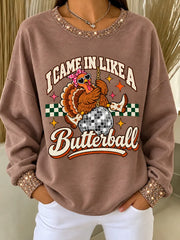 Casual Text Letters Crew Neck Long Sleeve Sweatshirt
