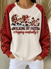 Casual Text Letters Crew Neck Long Sleeve Sweatshirt