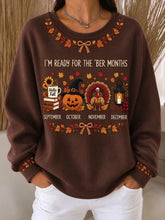 Casual Maple Leaf Crew Neck Long Sleeve Sweatshirt