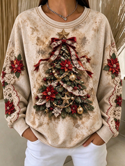 Vintage Christmas Crew Neck Long Sleeve Sweatshirt