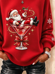 Casual Santa Claus Crew Neck Long Sleeve Sweatshirt