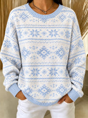 Casual Geometric Crew Neck Long Sleeve Sweatshirt