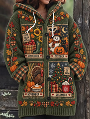 "dear 'ber' Months, I'm Ready" Women's Jacquard Knit Cardigan