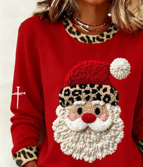Casual Santa Claus Crew Neck Long Sleeve Sweatshirt