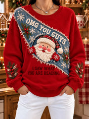 Casual Text Letters Crew Neck Long Sleeve Sweatshirt