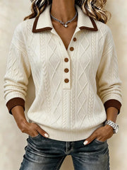 Vintage Abstract Shawl Collar Long Sleeve Sweatshirt