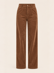 Brown Corduroy High Waist Wide Leg Pants