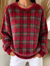 Plaid Printing Cozy Flannel Casual Sweatshirt