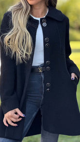 Solid Color Lapel Woolen Jacket