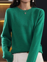 Plain Casual Loose Long Sleeve Crew Neck Yarn/Wool Yarn Daily Sweater