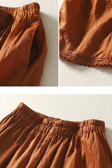 Fashion Casual Solid Color Ankle Pants