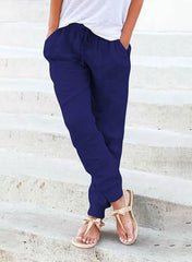 Women's Solid Color with Pockets Casual Loose Pants