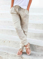 Women's Solid Color with Pockets Casual Loose Pants