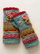 Floral Knitted Casual Warm Gloves