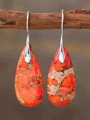 Bohemian Vintage Teardrop Stone Dangle Earrings