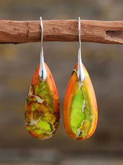 Bohemian Vintage Teardrop Stone Dangle Earrings