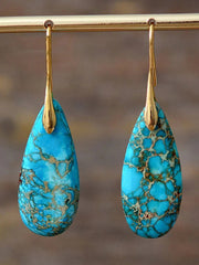 Bohemian Vintage Teardrop Stone Dangle Earrings