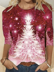 Showy Round Neck Print Sweatshirt