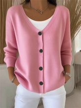 Plain Long Sleeve Buttons Comfy Casual Cardigan