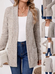 Vintage Plain Long Sleeve Comfy Knit Cardigan