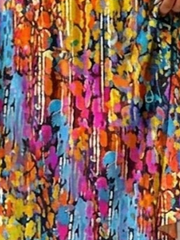 Women Abstract Summer V Neck Short Sleeve A-Line Midi Dress