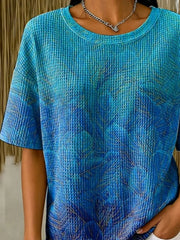 Casual Abstract Crew Neck Short Sleeve T-shirt