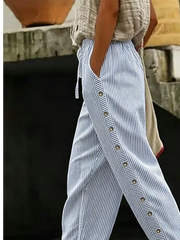 Women Striped Long Pants Vintage Spring/Fall Trousers