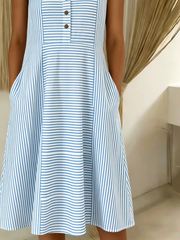 Loose Casual Striped Dress With No Belt