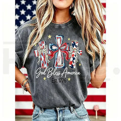 God Bless America Vintage T-Shirt ¨C USA 250th Anniversary Washed Graphic Tee
