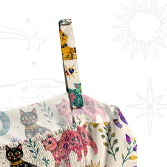 Rainbow Magic Cats Wide Strap Flowy Maxi Dress