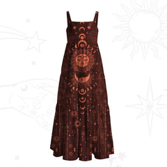 Lunar Eclipse Wide Strap Flowy Maxi Dress