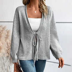 Plain Long Sleeve Sweater Cardigan