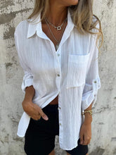 Summer Cotton Spandex Half Sleeve Lapel White T-Shirt