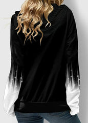 Casual Abstract Zipper V-Neck Hoodie