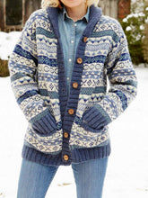 Hand Knitted Shawl Collar Fair Isle Cardigan