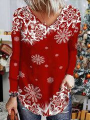Snowflake Design Holiday T-Shirt