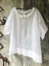 Solid Cotton Blend Top with 3/4 Sleevess